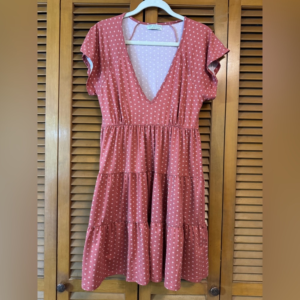 large, burnt orange urban outfitters mini dress